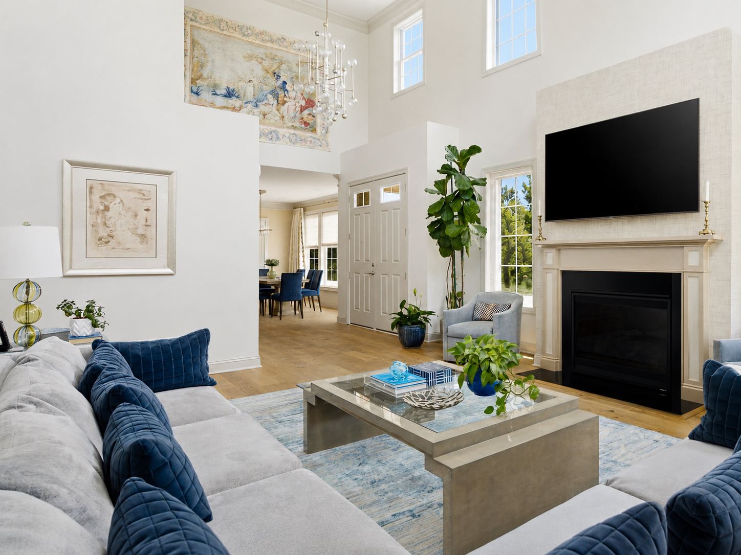 great room wide plank floors at 1 Aldrich Court